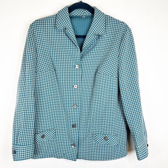 Vintage Blue Houndstooth Jacket - Picture 1 of 8